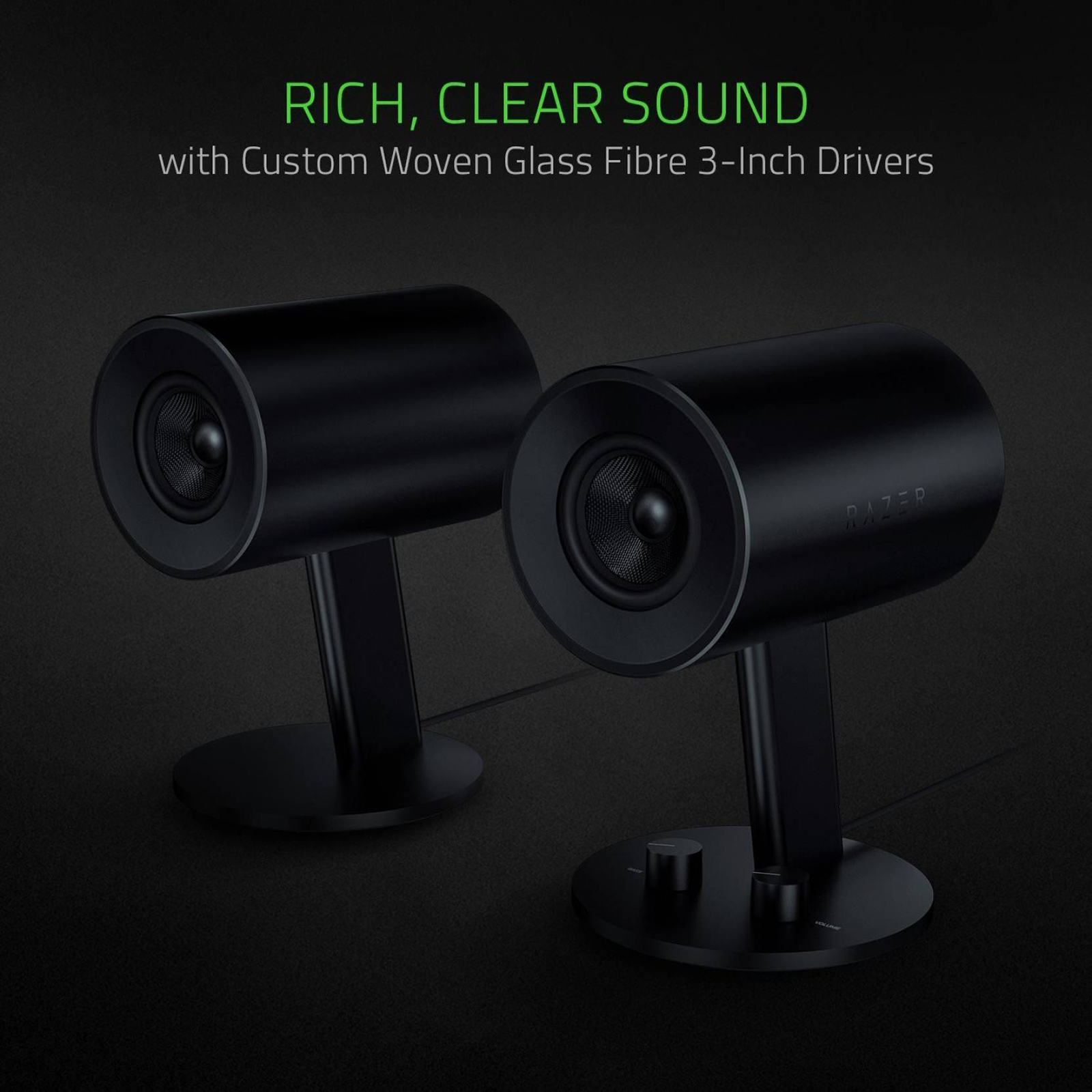 RAZER Nommo 56W Multimedia Speaker (Ultra-Clear Sound, 2.0 Channel, Black)